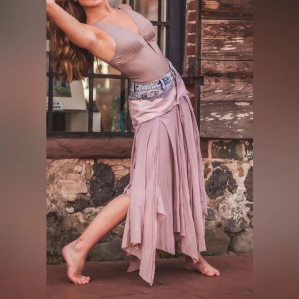 RARE FREE PEOPLE UNDER YOUR SPELL MAXI SKIRT | SIZE 8 (Medium ) - Picture 5 of 14
